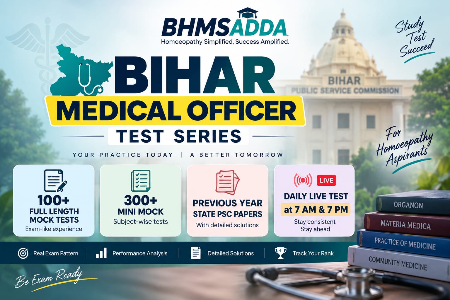 BIHAR Medical Officer HOMOEOPATHY (TEST SERIES)
